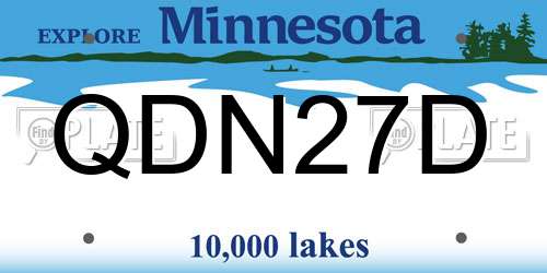 QDN27D Minnesota License Plate