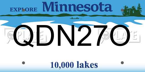 QDN27O Minnesota License Plate