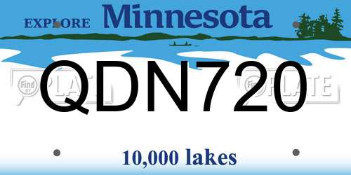 QDN720 Minnesota License Plate