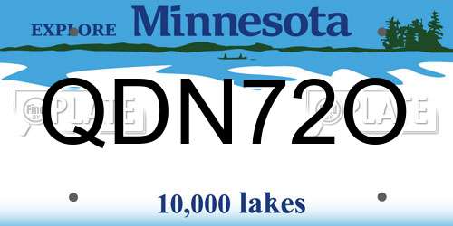 QDN72O Minnesota License Plate