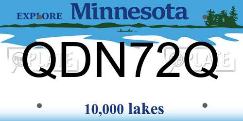 QDN72Q Minnesota License Plate