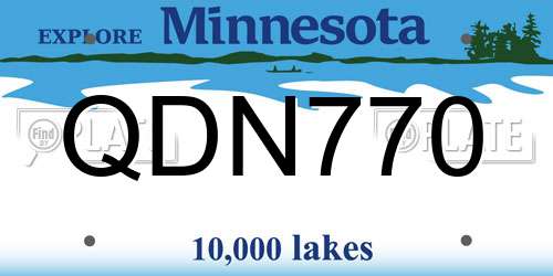 QDN770 Minnesota License Plate