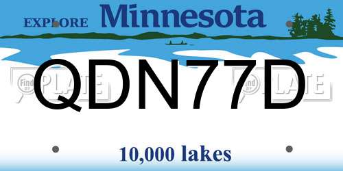 QDN77D Minnesota License Plate