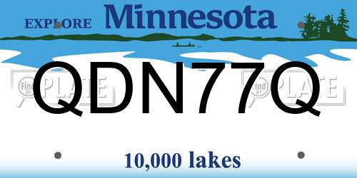 QDN77Q Minnesota License Plate