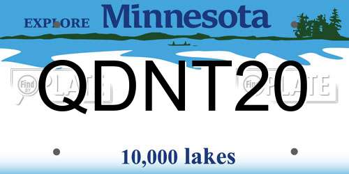 QDNT20 Minnesota License Plate