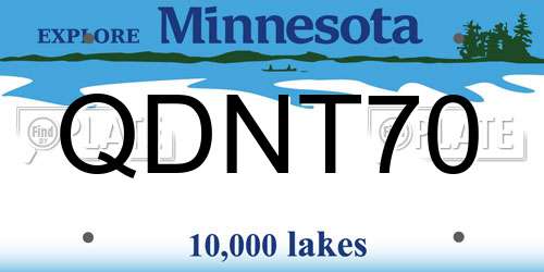 QDNT70 Minnesota License Plate