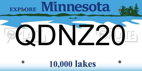 QDNZ20 Minnesota License Plate