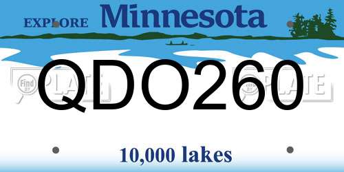 QDO260 Minnesota License Plate