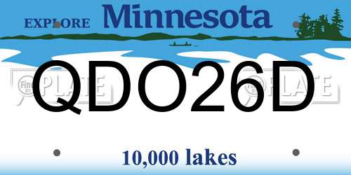 QDO26D Minnesota License Plate