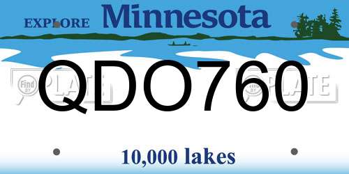 QDO760 Minnesota License Plate