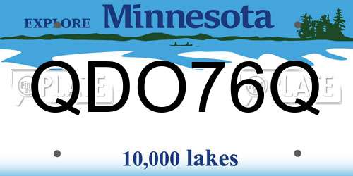 QDO76Q Minnesota License Plate