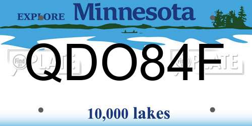 QDO84F Minnesota License Plate