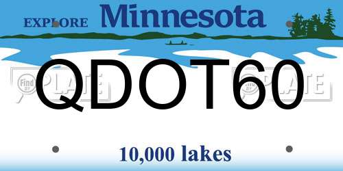 QDOT60 Minnesota License Plate