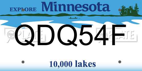 QDQ54F Minnesota License Plate