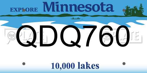 QDQ760 Minnesota License Plate