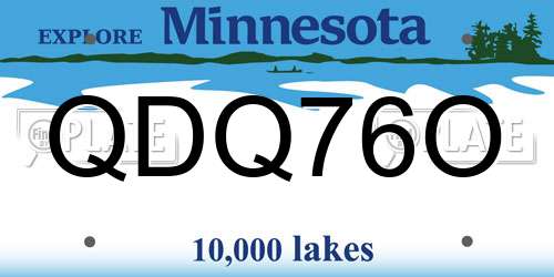 QDQ76O Minnesota License Plate