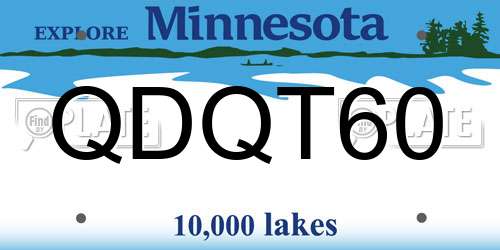 QDQT60 Minnesota License Plate