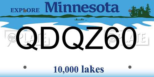 QDQZ60 Minnesota License Plate