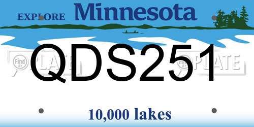 QDS251 Minnesota License Plate