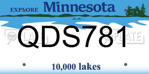QDS781 Minnesota License Plate