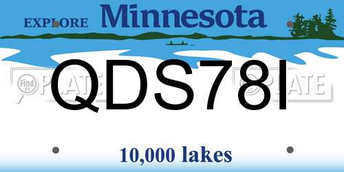 QDS78I Minnesota License Plate