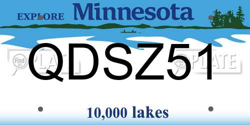QDSZ51 Minnesota License Plate