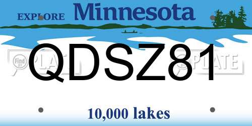 QDSZ81 Minnesota License Plate