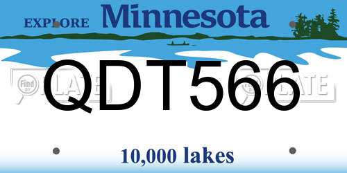 QDT566 Minnesota License Plate