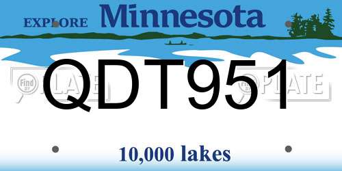 QDT951 Minnesota License Plate