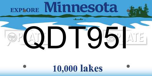 QDT95I Minnesota License Plate