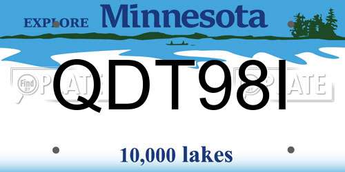 QDT98I Minnesota License Plate