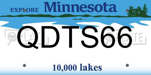QDTS66 Minnesota License Plate
