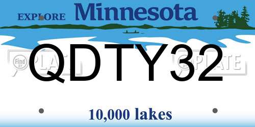 QDTY32 Minnesota License Plate