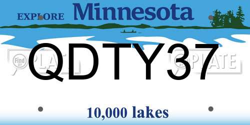 QDTY37 Minnesota License Plate