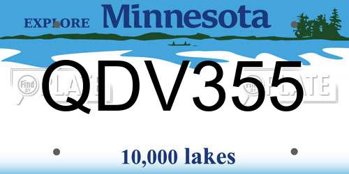 QDV355 Minnesota License Plate