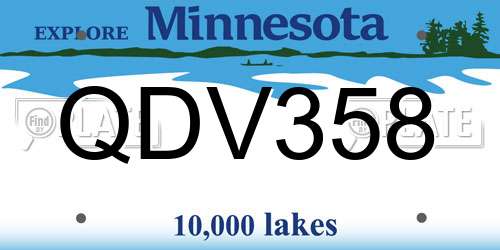 QDV358 Minnesota License Plate