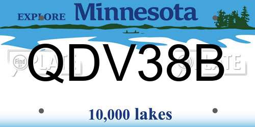 QDV38B Minnesota License Plate