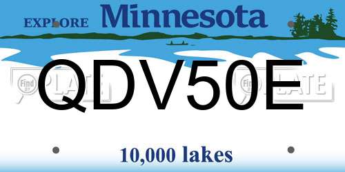 QDV50E Minnesota License Plate