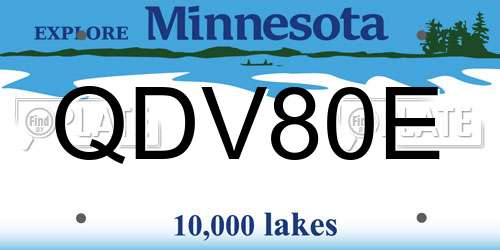 QDV80E Minnesota License Plate