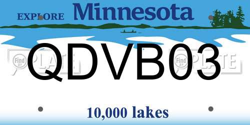 QDVB03 Minnesota License Plate
