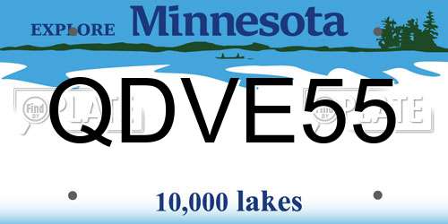 QDVE55 Minnesota License Plate