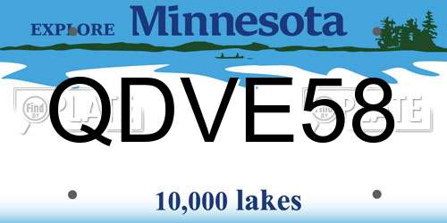 QDVE58 Minnesota License Plate