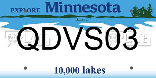 QDVS03 Minnesota License Plate