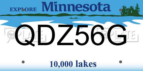 QDZ56G Minnesota License Plate