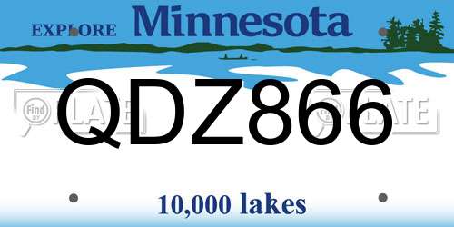 QDZ866 Minnesota License Plate