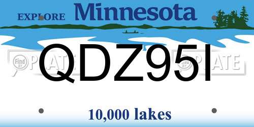 QDZ95I Minnesota License Plate
