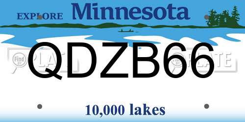 QDZB66 Minnesota License Plate