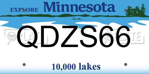 QDZS66 Minnesota License Plate