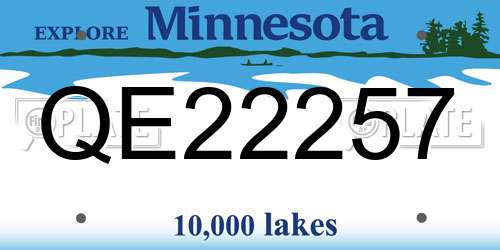QE22257 Minnesota License Plate