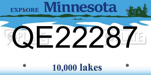 QE22287 Minnesota License Plate